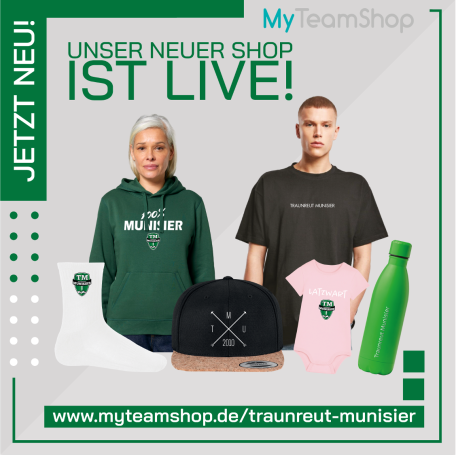 Zwei Models präsentieren Modeartikel und Merchandise in Grün und Schwarz für einen neuen Shop.
